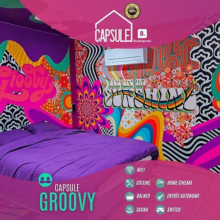 Capsule Groovy-Jacuzzi-Sauna-Billard-Netflix- Nintendo Switch & Jeux Mons Exteriör bild